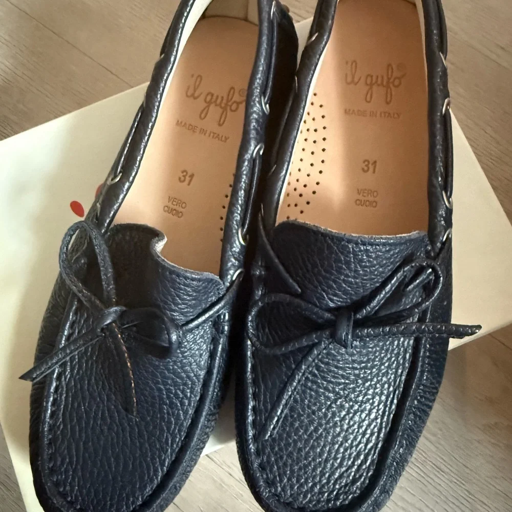 Il Gufo Dark Blue Leather Shoes